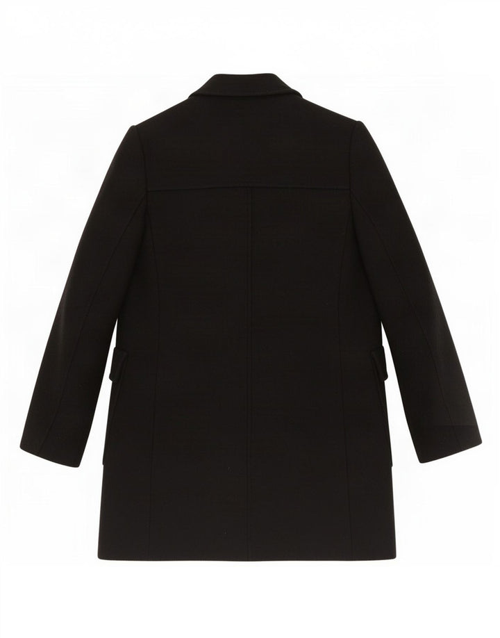 Casaco feminino Zara com peito duplo Reino Unido 6 XS lã preta