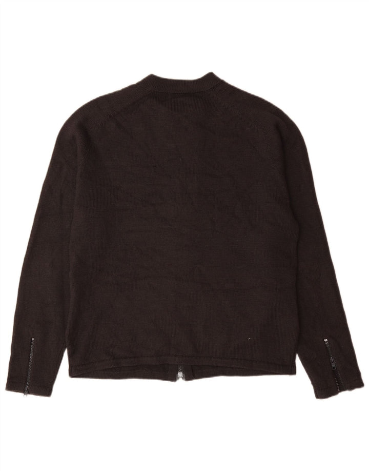 Reiss Suéter Cardigan Masculino Grande Acrílico Cinza