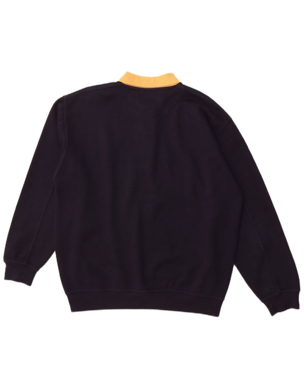 Suéter masculino MCFORSUM com gola polo grande poliéster azul marinho