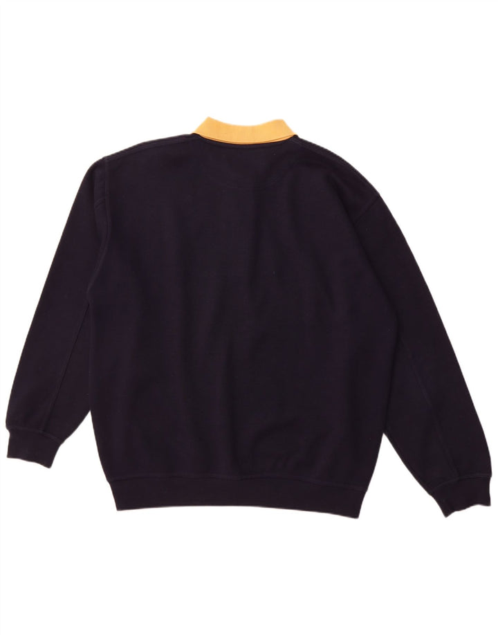 Suéter masculino MCFORSUM com gola polo grande poliéster azul marinho