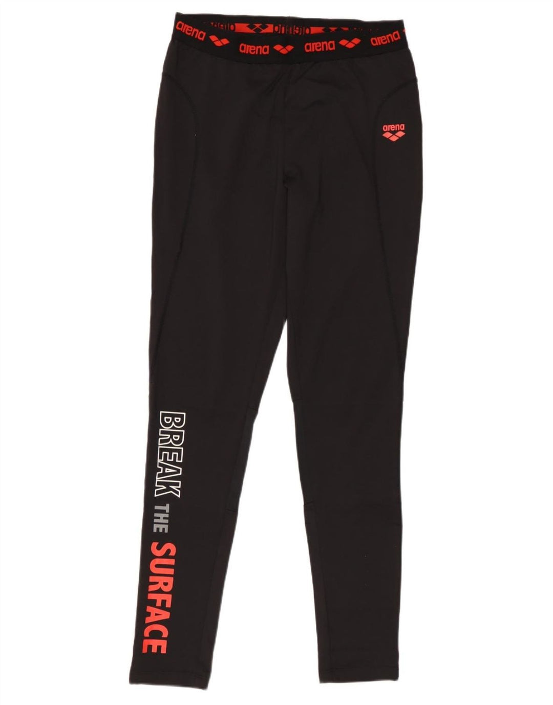 Arena Womens Graphic Leggings UK 12 Médio Preto Poliéster