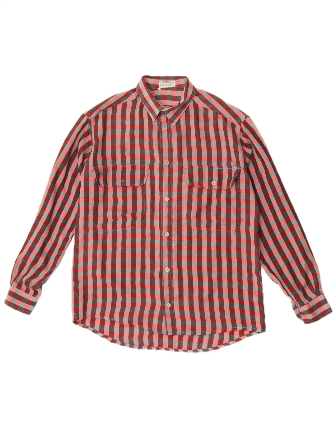 Camisa masculina Benetton média multicolorida guingão