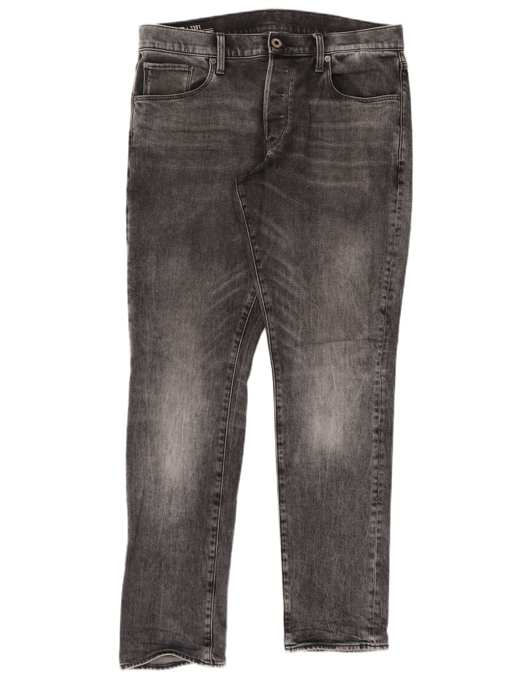 Calça jeans masculina regular cônica G-Star W34 L34 algodão cinza