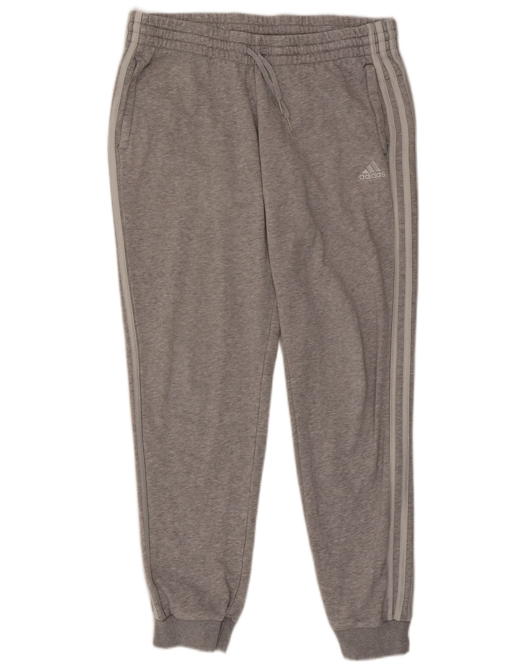 Adidas Calças de treino femininas joggers grandes cinza