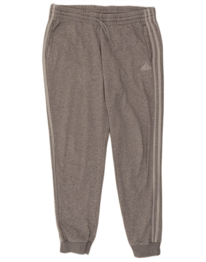 Adidas Calças de treino femininas joggers grandes cinza