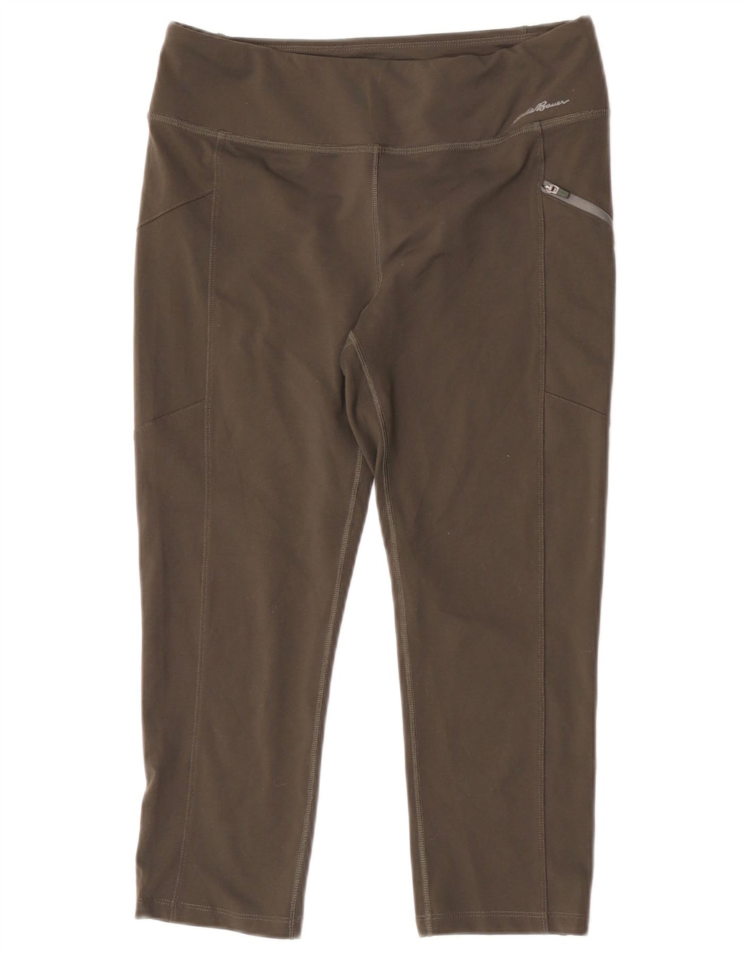 Eddie Bauer Capri Leggings Feminino Reino Unido 12 Poliéster Verde Médio