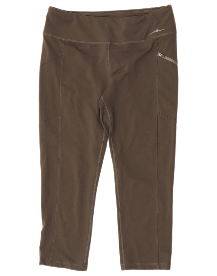 Eddie Bauer Capri Leggings Feminino Reino Unido 12 Poliéster Verde Médio