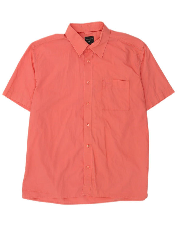 Dockers Mens Short Sleeve Shirt Size 46/48 XL Pink Cotton
