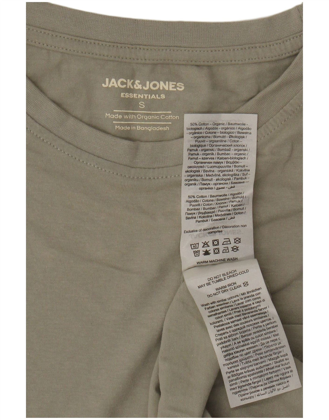 Camiseta masculina JACK & JONES top pequeno algodão verde