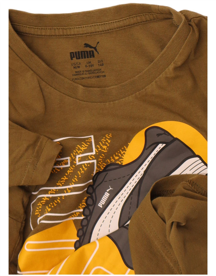 Camiseta Puma Meninos Graphic Top 9-10 Anos Caqui