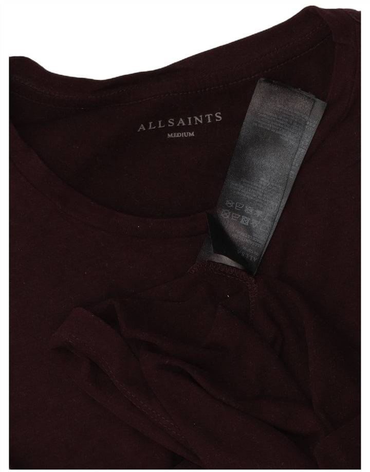 All Saints Top masculino de manga comprida médio algodão Borgonha