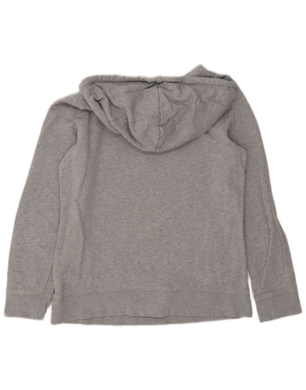 Adidas feminino gráfico moletom com capuz Reino Unido 12 algodão cinza médio