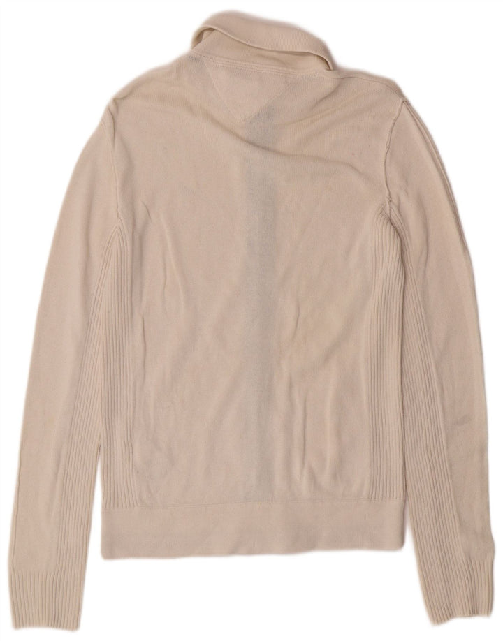 Suéter cardigã masculino Tommy Hilfiger pequeno algodão branco