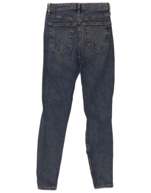 Topshop feminino Jamie Distressed jeans skinny W26 L26 algodão azul