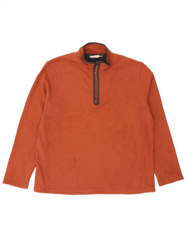 Suéter masculino Mountain Warehouse com zíper e gola em algodão marrom XL
