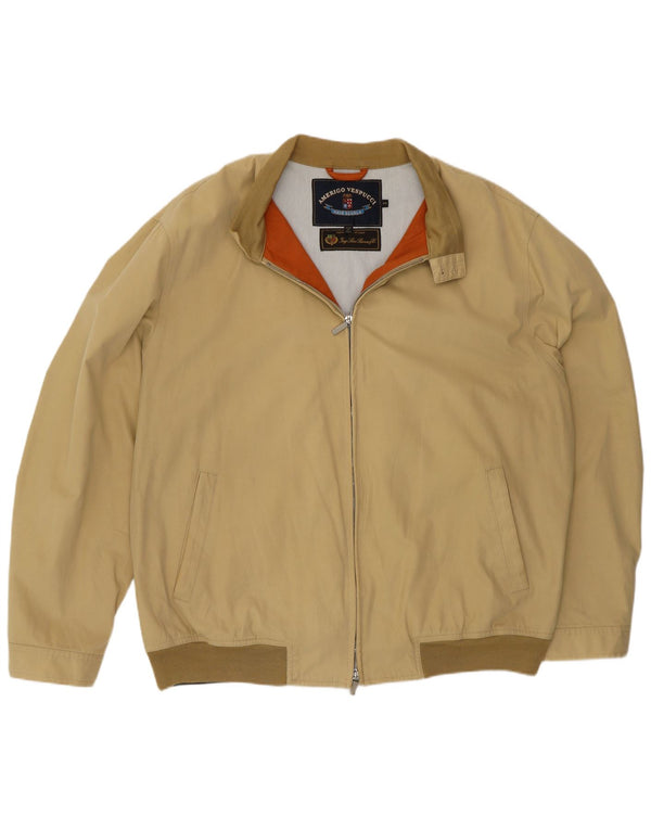 Jaqueta bomber masculina Amerigo Vespucci UK 44 2XL poliéster bege