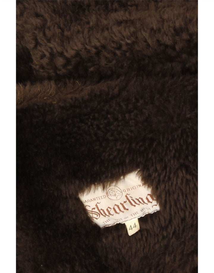 Casaco feminino vintage de corte solto IT 44 médio marrom shearling inverno