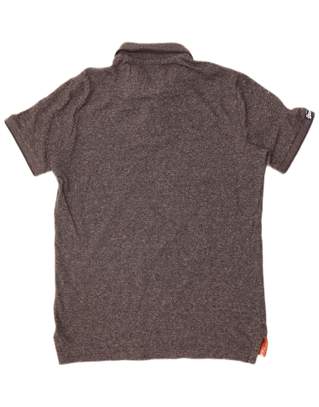 Camisa polo masculina Superdry pequena algodão manchado cinza