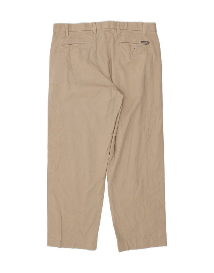 EDDIE BAUER Mens Straight Chino Trousers W36 L30  Beige Cotton Vintage Eddie Bauer and Second-Hand Eddie Bauer from Messina Hembry 