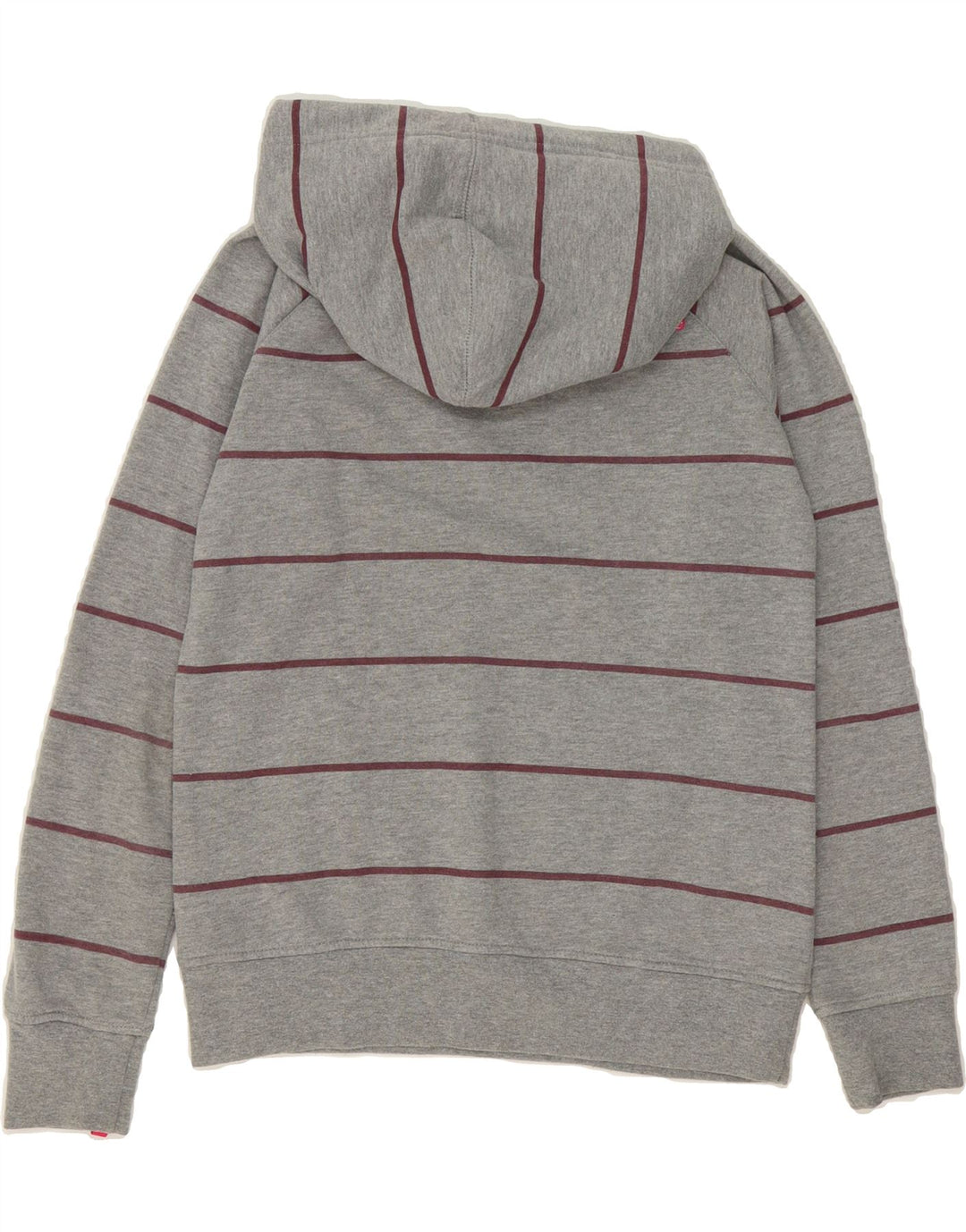KANGOL Womens Hoodie Jumper UK 8 Small  Grey Striped Cotton Vintage Kangol and Second-Hand Kangol from Messina Hembry 