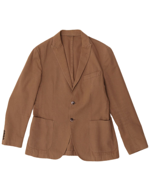 Jaqueta blazer masculina Hackett com 2 botões Reino Unido 40 grande algodão bege