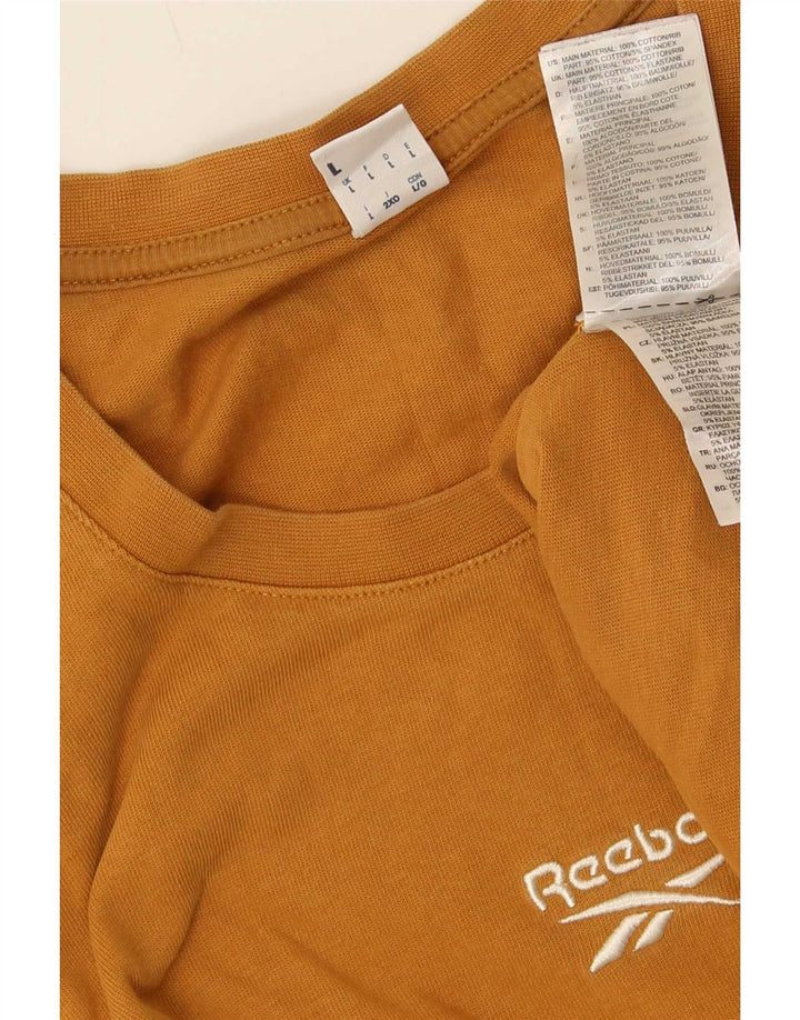 Camiseta masculina Reebok Top grande algodão marrom