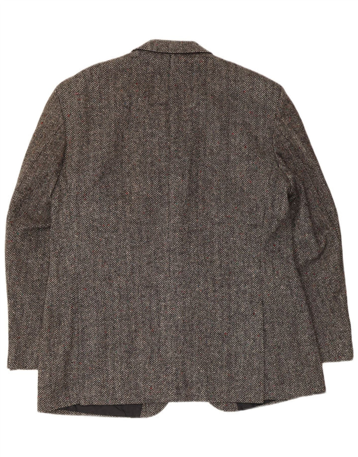 Jaqueta blazer masculina de 2 botões Marks & Spencer Reino Unido 38 espinha de peixe cinza médio