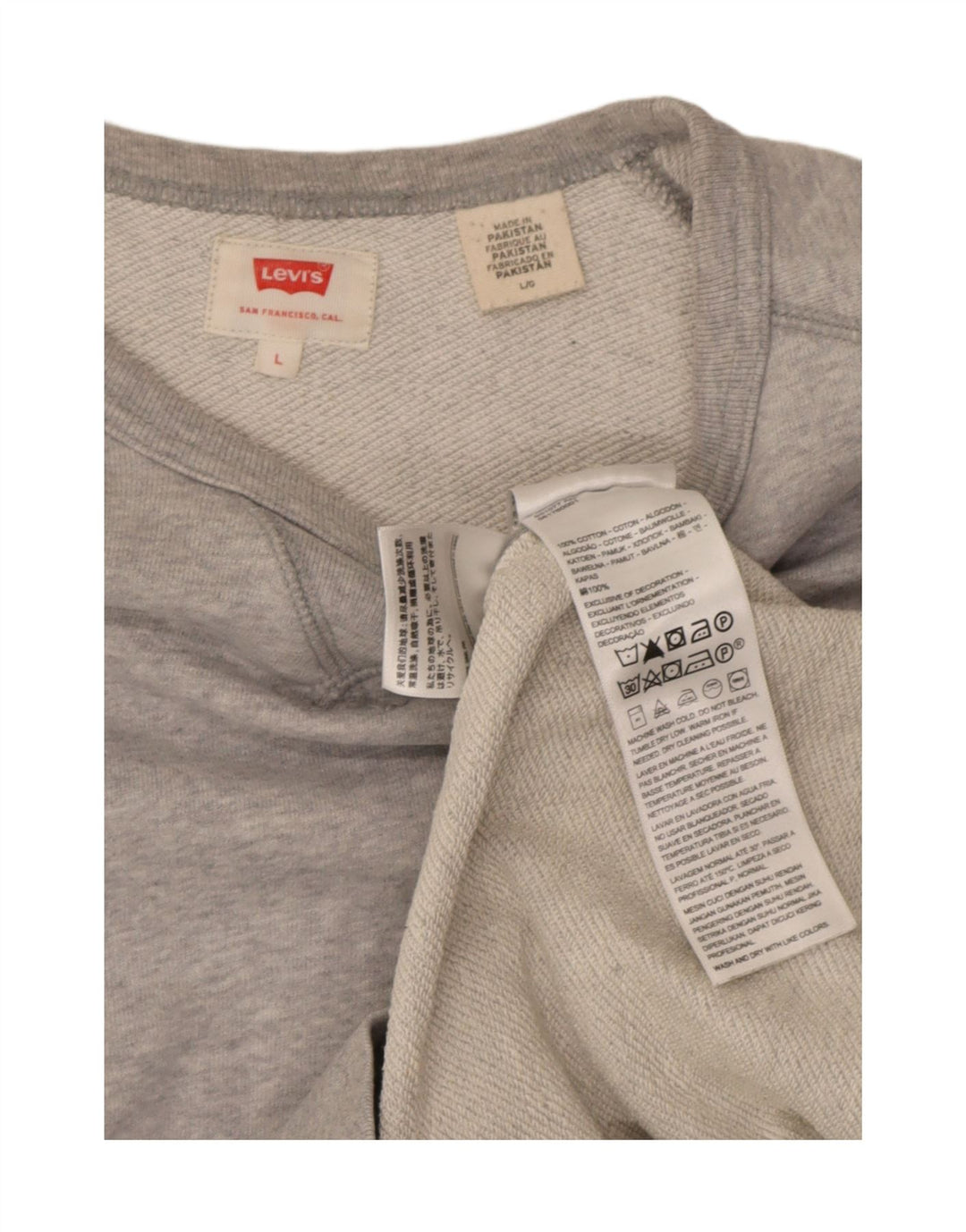 Moletom masculino Levi's Jumper grande algodão manchado cinza