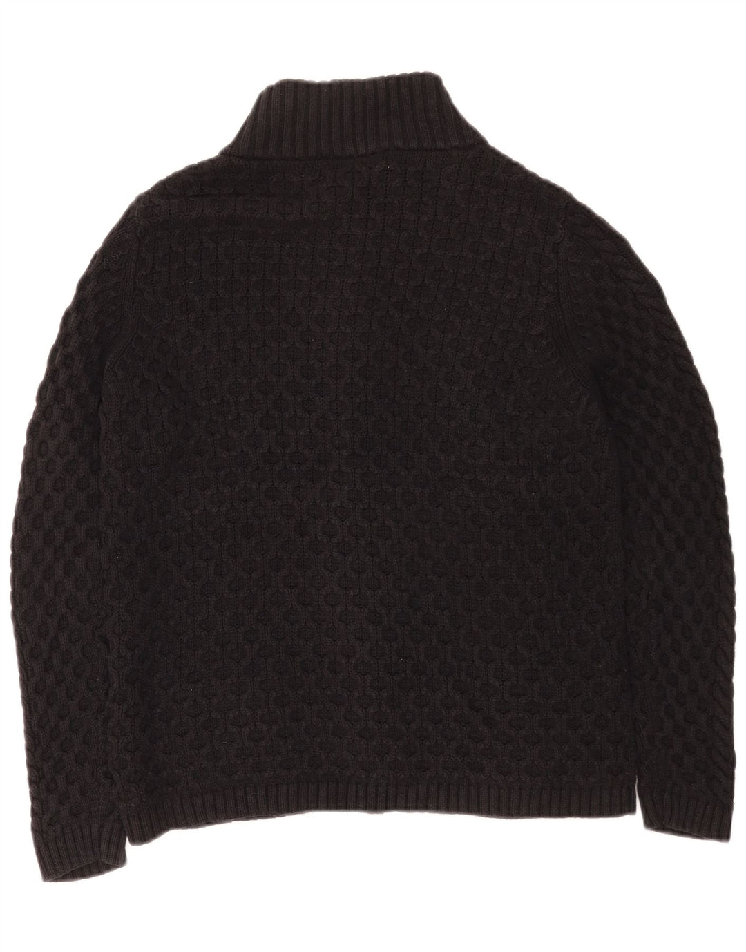 Suéter cardigã feminino Marks & Spencer Reino Unido 14 grande algodão preto