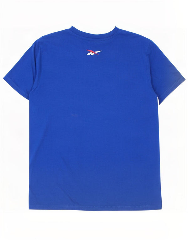 Camiseta gráfica Reebok Boys Top 9-10 anos azul colorblock algodão