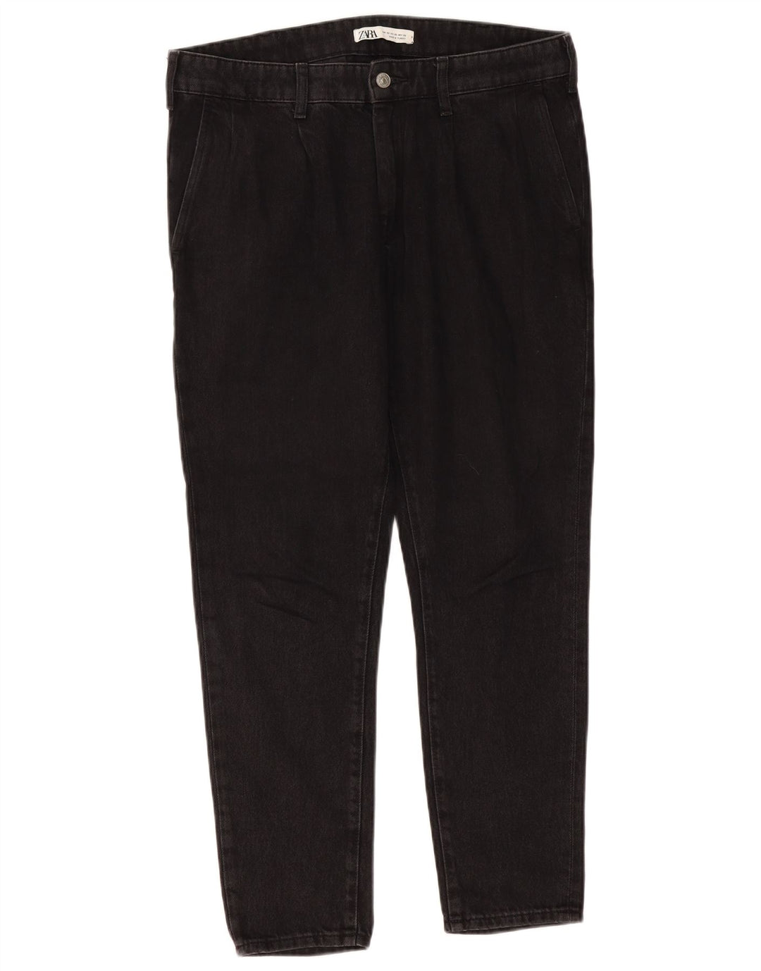 ZARA Mens Slim Jeans EU 42 Grande W32 L27 Algodão Preto