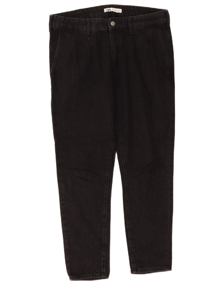 ZARA Mens Slim Jeans EU 42 Grande W32 L27 Algodão Preto
