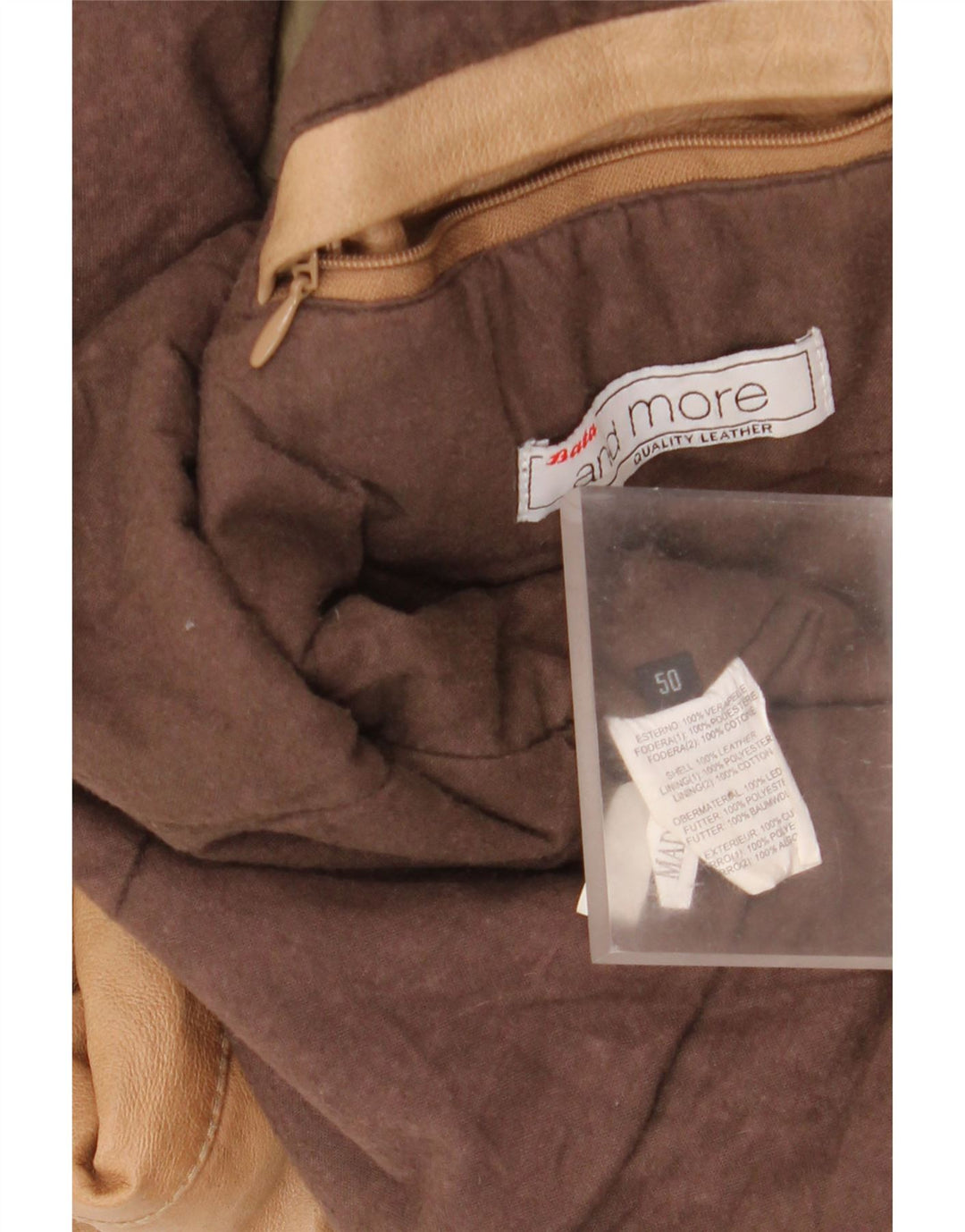 Jaqueta masculina de couro com capuz Bata IT 50 grande couro bege