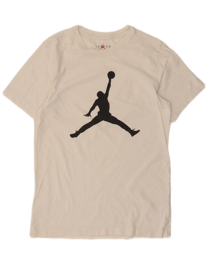 Jordan Camiseta masculina gráfica top pequeno algodão branco
