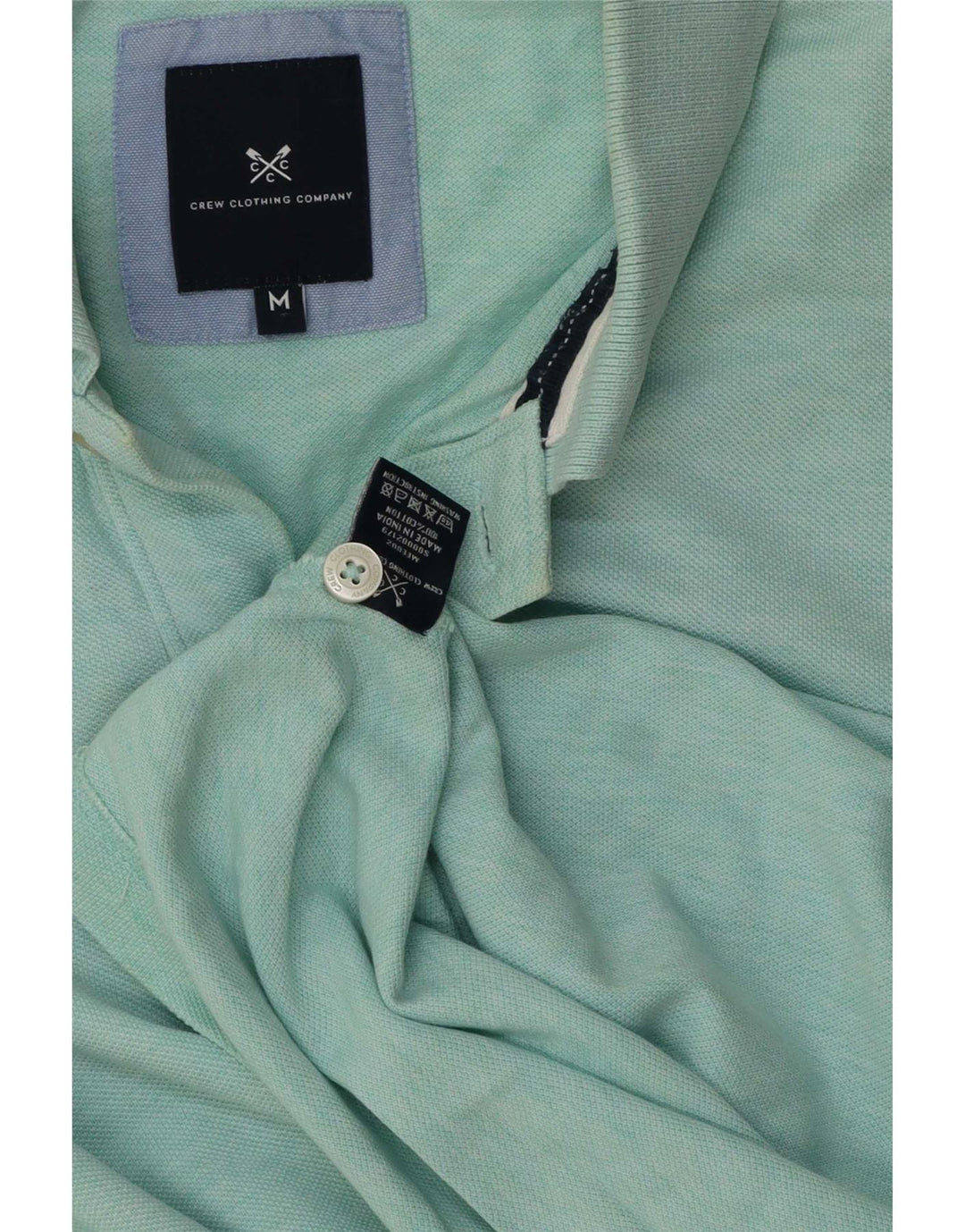 Camisa polo masculina Crew Clothing algodão verde médio