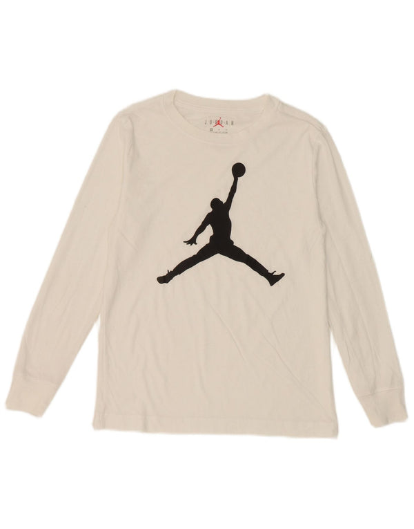 Top gráfico Jordan Boys manga comprida 10-11 anos médio algodão branco