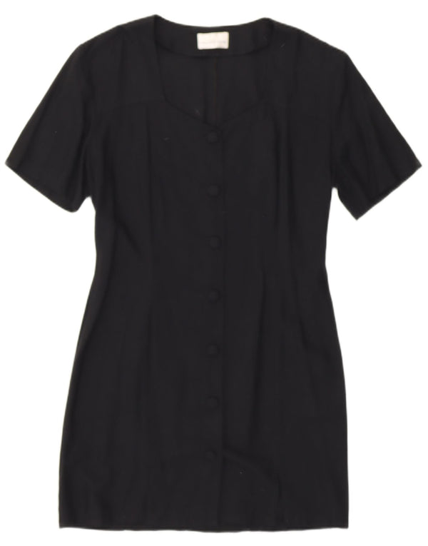 Coleção Vestido Camisa Feminino UK 12 Viscose Preto Médio