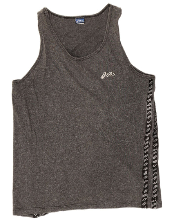 Asics Mens Graphic Vest Top XL Cinza Flecked Algodão