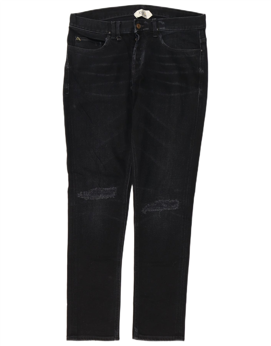 Ciclo Masculino Distressed Slim Jeans W34 L32 Algodão Preto