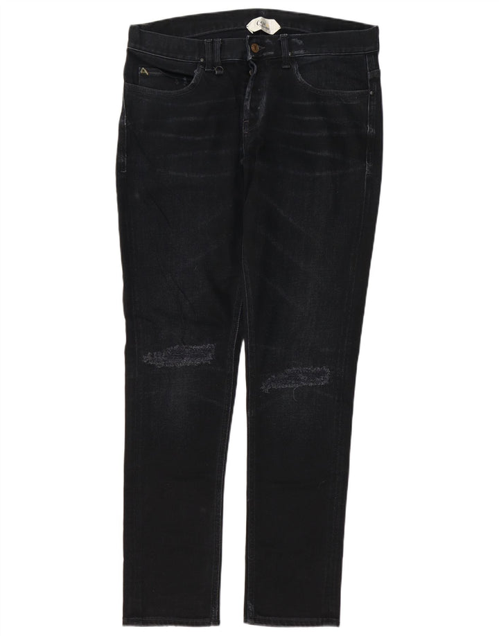 Ciclo Masculino Distressed Slim Jeans W34 L32 Algodão Preto