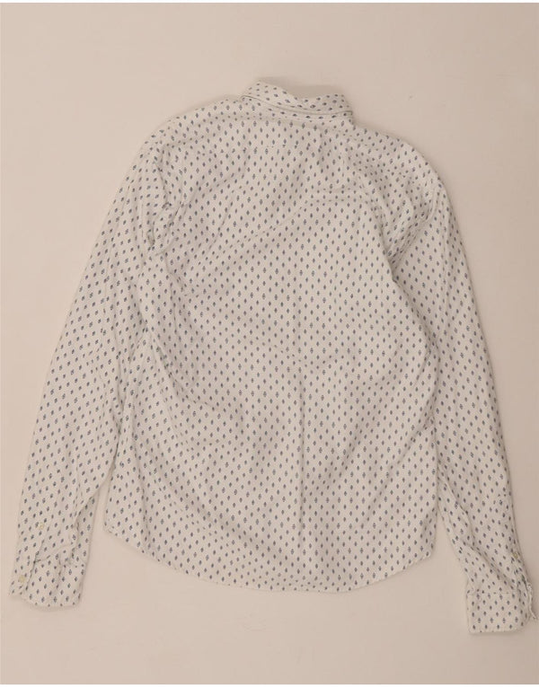 Camisa masculina de ajuste clássico Scotch & Soda de algodão manchado branco médio
