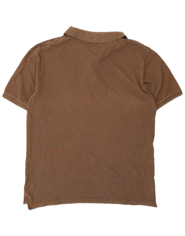Camisa polo masculina Tommy Hilfiger Slim Fit 2XL algodão marrom