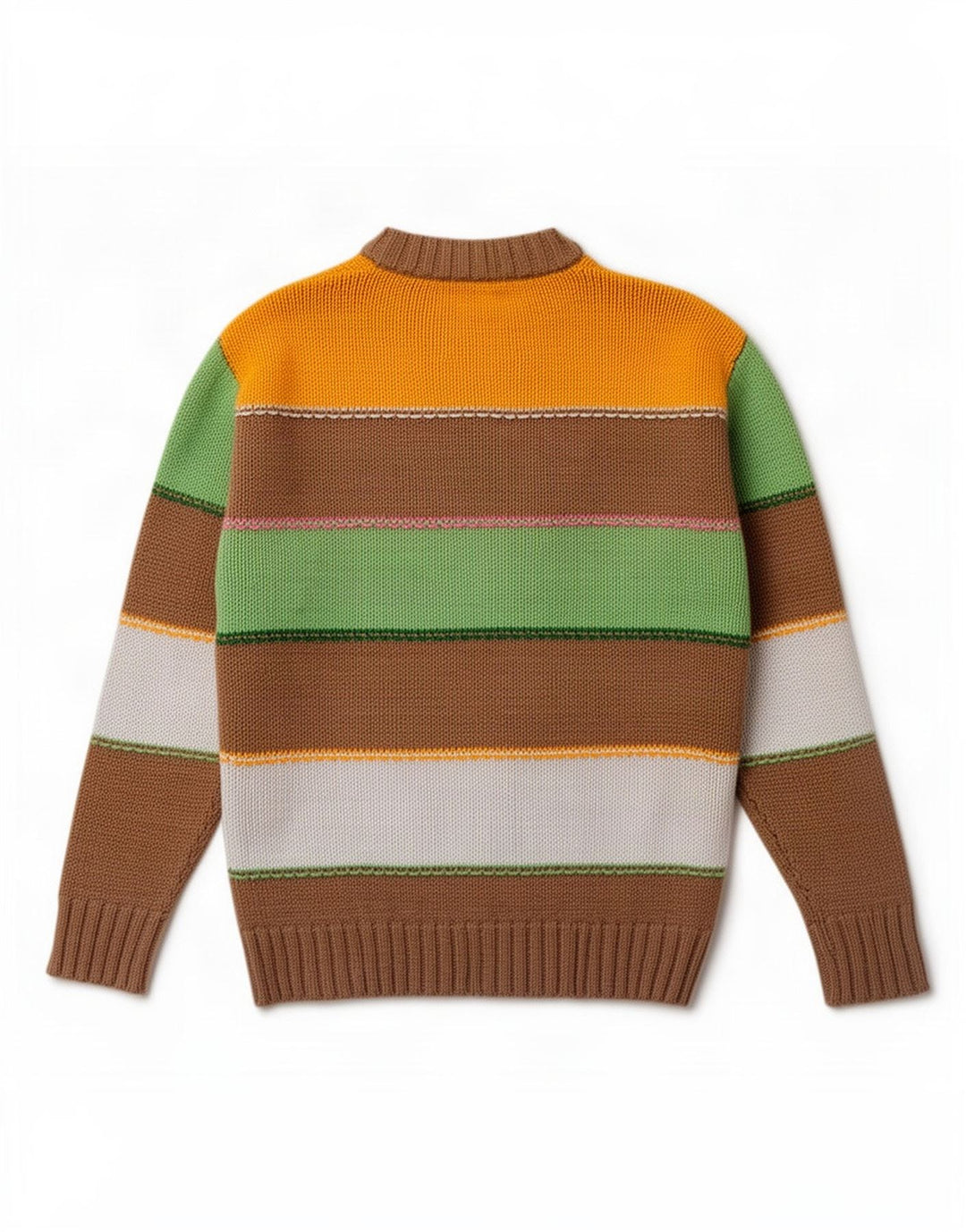 Zara Suéter masculino com decote em V médio listrado multicolorido de algodão