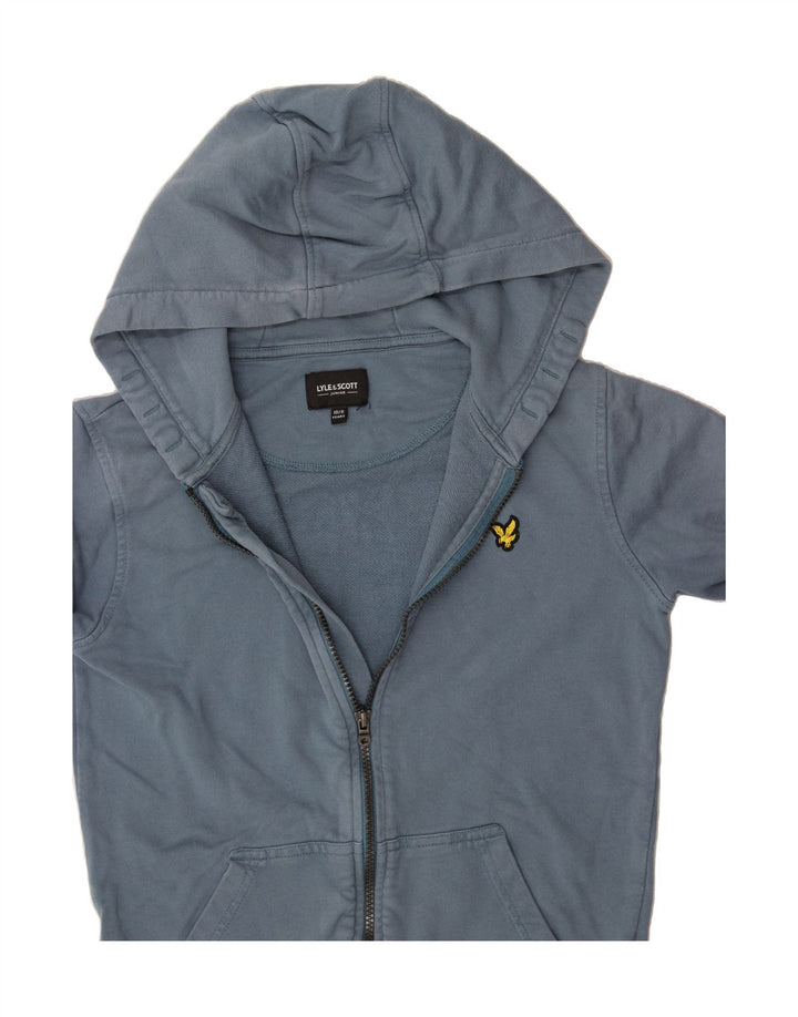 LYLE & SCOTT Boys Zip Hoodie Sweater 10-11 Years Blue Cotton Vintage Lyle & Scott and Second-Hand Lyle & Scott from Messina Hembry 