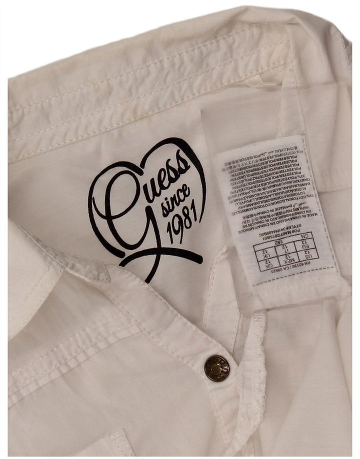 Camisa Guess Menina 11-12 Anos Algodão Branco