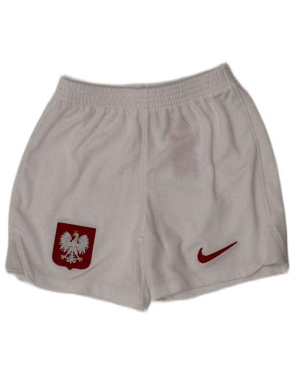 Shorts esportivos gráficos Nike Boys 5-6 anos médio branco poliéster