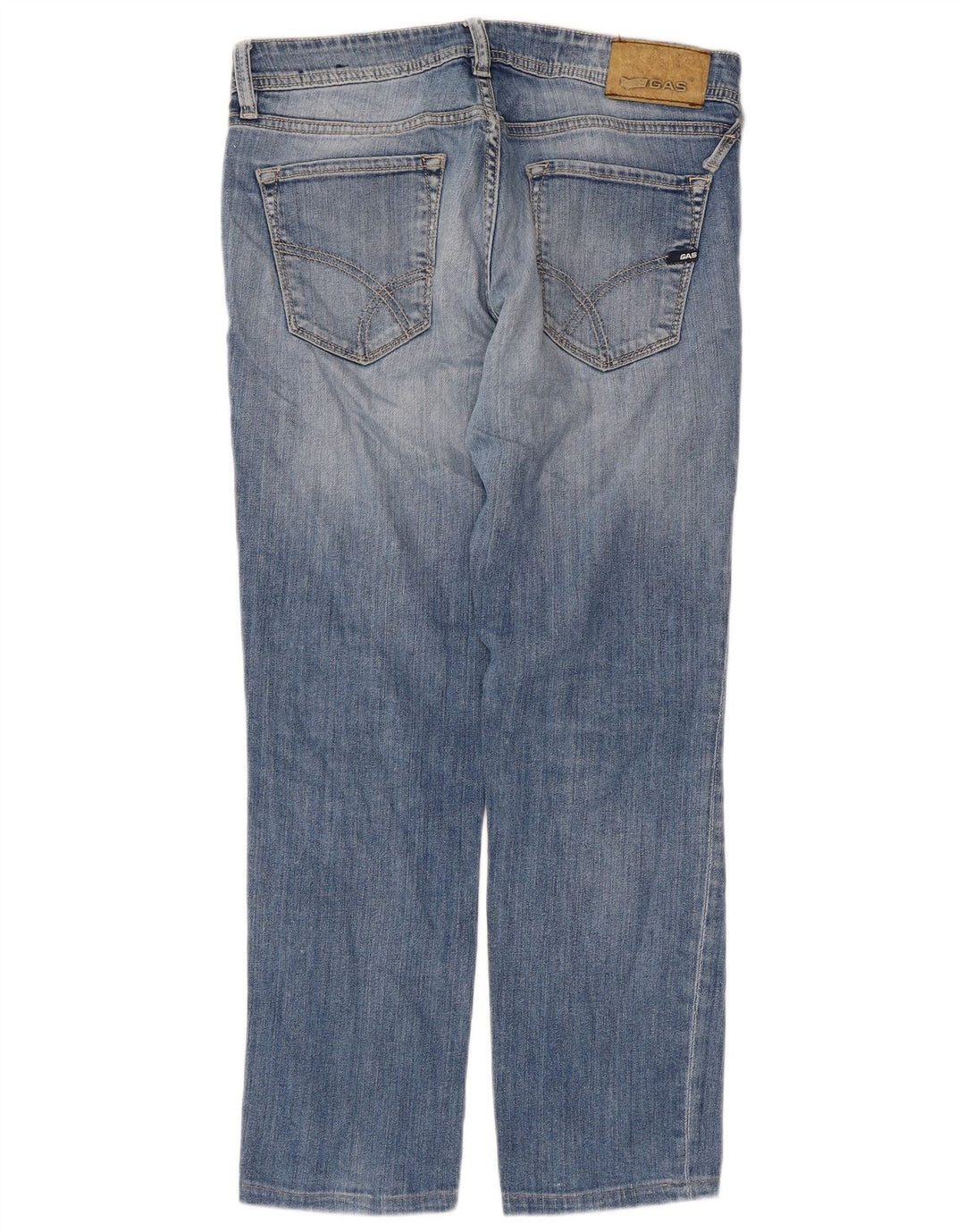 Calça jeans reta feminina Gas W33 L27 algodão azul