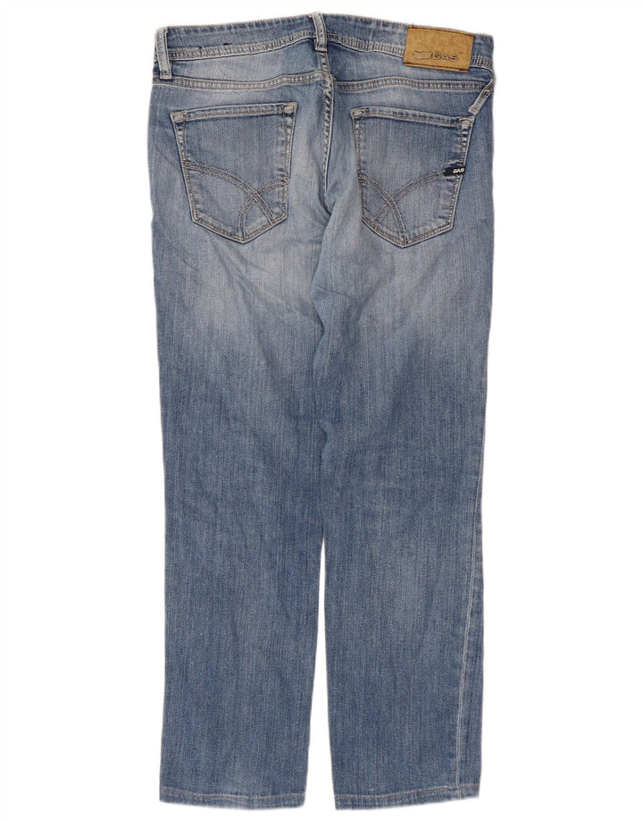 Calça jeans reta feminina Gas W33 L27 algodão azul