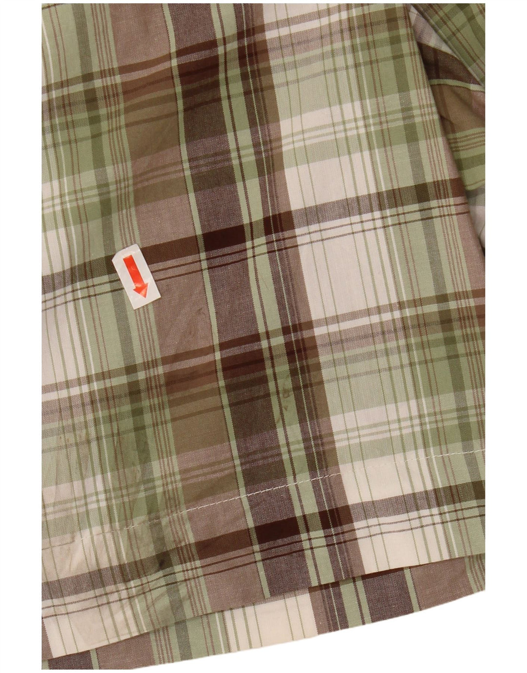 Shorts Chino feminino IZOD EUA 8 médio W32 algodão xadrez cáqui