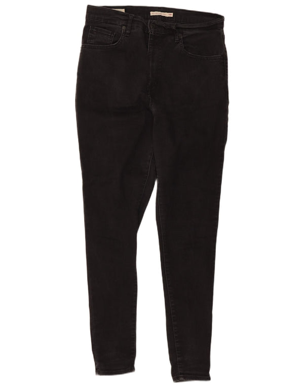 Calça jeans feminina Levi's Mile High Super Skinny US 14 XL W34 L30 algodão preto